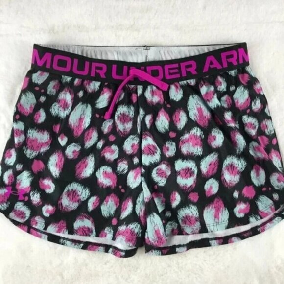UNDER ARMOUR Girls Play Up Printed Shorts, LARGE - Picture 1 of 4